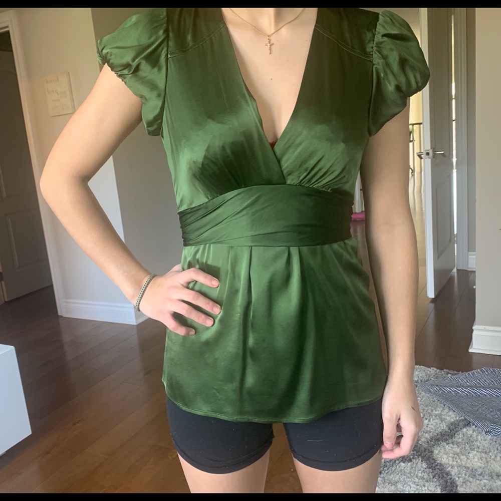 BCBG Elegant green blouse